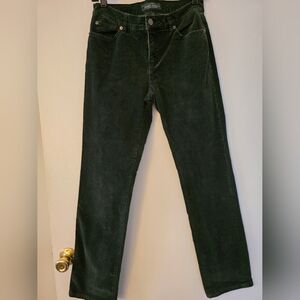 Ralph Lauren Dark Green Straight Corduroy   Slim Cut Pants 4